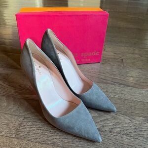 Kate Spade Licorice Gray Suede Heels